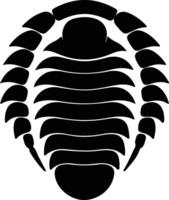 Trilobit schwarz Silhouette vektor