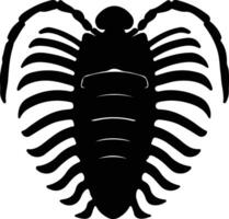 Trilobit schwarz Silhouette vektor