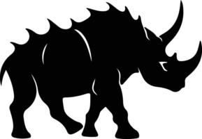 Triceratops schwarz Silhouette vektor