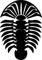 Trilobit schwarz Silhouette vektor