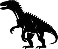 Quaesitosaurus schwarz Silhouette vektor