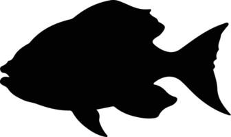 piranha svart silhuett vektor