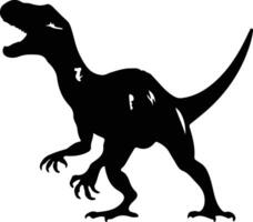 Velociraptor schwarz Silhouette vektor