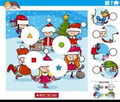 Streichholzspiel mit Cartoon-Kindern zur Weihnachtszeit vektor
