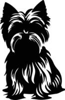 Yorkshire Terrier schwarz Silhouette vektor