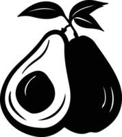 Avocado schwarz Silhouette vektor