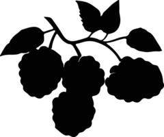 Brombeere schwarz Silhouette vektor