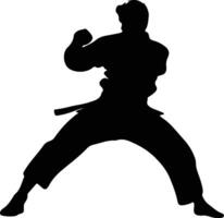 Karate schwarz Silhouette vektor