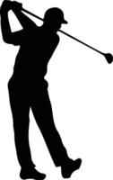 Golfspieler schwarz Silhouette vektor