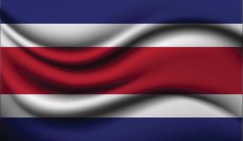 Costa Rica realistisches wehendes Flaggendesign vektor