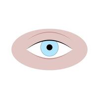 Mensch Auge isoliert auf Weiss, Auge Erwachsene attraktiv, natürlich Augapfel Hornhaut, Pflege Wissenschaft oder Mode Schönheit. Vektor Illustration