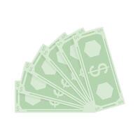 Ventilator von Geld Banknoten. Dollar Währung Finanzen, Symbol von Geld überweisen. Vektor Papier Währung Dollar, Banknote Grün Gehalt, Stapel Einkommen isoliert Illustration