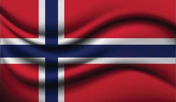 Norwegen realistisches wehendes Flaggendesign vektor