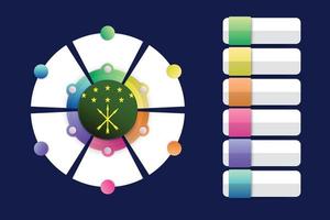adygea flagga med infografisk design inkorporerad med delad rund form vektor
