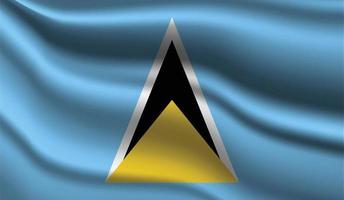 Saint Lucia realistisches modernes Flaggendesign vektor