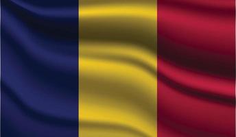 Tschad realistisches modernes Flaggendesign vektor