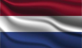 Niederlande realistisches modernes Flaggendesign vektor