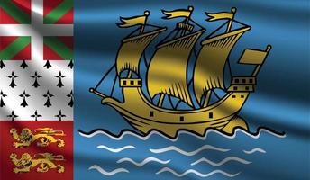 Saint Pierre und Miquelon realistisches modernes Flaggendesign vektor