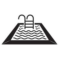 Schwimmbad-Symbol-Logo-Vektor-Design-Vorlage vektor