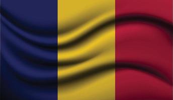 Tschad realistisches wehendes Flaggendesign vektor