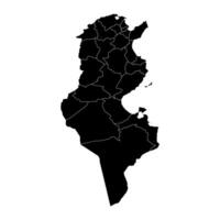 tunisien Karta med administrativ divisioner. vektor illustration.