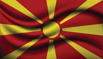 makedonien realistisk viftande flaggdesign vektor