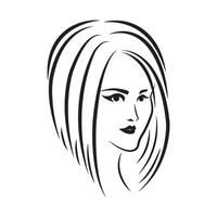 kvinna ansikte ikon logotyp vektor design mall