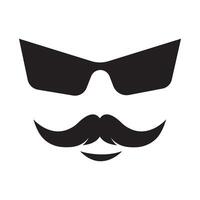 mustasch ikon logotyp vektor design mall