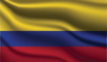 Kolumbien realistisches modernes Flaggendesign vektor