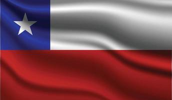 Chile realistisches modernes Flaggendesign vektor