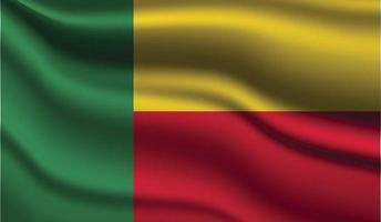 benin realistisches modernes flaggendesign vektor