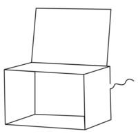 kontinuierlich einer Linie Zeichnung von geöffnet Spende Box minimalistisch Konzept von Hilfe Unterstützung und Freiwillige Aktivität im einfach Kunst Zeichnung und Illustration vektor