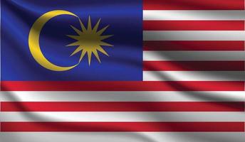malaysia realistisk modern flaggdesign vektor