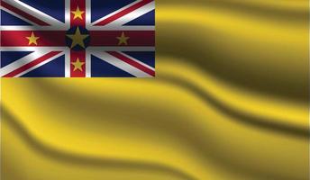 niue realistisches modernes Flaggendesign vektor