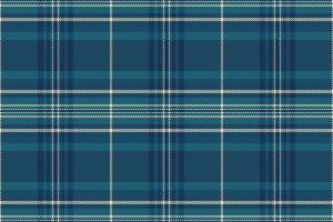 König Vektor Textur nahtlos, altmodisch Hintergrund Plaid überprüfen. Pelz Tartan Stoff Muster Textil- im cyan und Blau Farben.