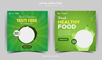 Social-Media-Post-Food-Flyer-Banner-Vorlage vektor