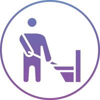 Mann Reinigung Badezimmer Vektor Symbol