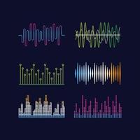 Schallwellen Musiksymbole Equalizer-Formen signalisieren Sprachimpulsvorlagen vektor
