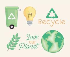 Recycling-Icon-Set vektor