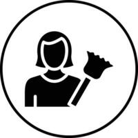 Frau Abstauben Vektor Symbol