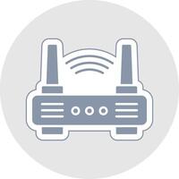 W-lan Router Glyphe Mehrfarbig Aufkleber Symbol vektor