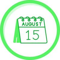 15:e av augusti grön blanda ikon vektor