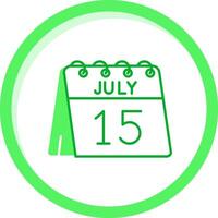 15:e av juli grön blanda ikon vektor