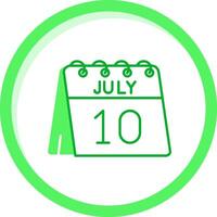 10:e av juli grön blanda ikon vektor