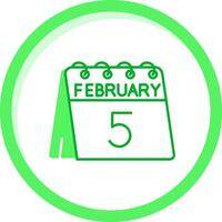 5:e av februari grön blanda ikon vektor