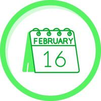 16: e av februari grön blanda ikon vektor