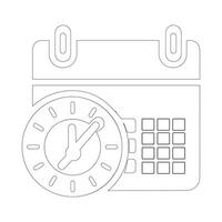 Strichzeichnungen Symbole von ein Uhr und ein Kalender vektor