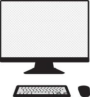 Computersymbol. Monitor mit flachem Vektor der Tastatur