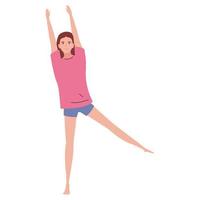 Frau macht Yoga vektor