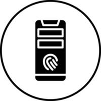Handy, Mobiltelefon Fingerabdruck Vektor Symbol